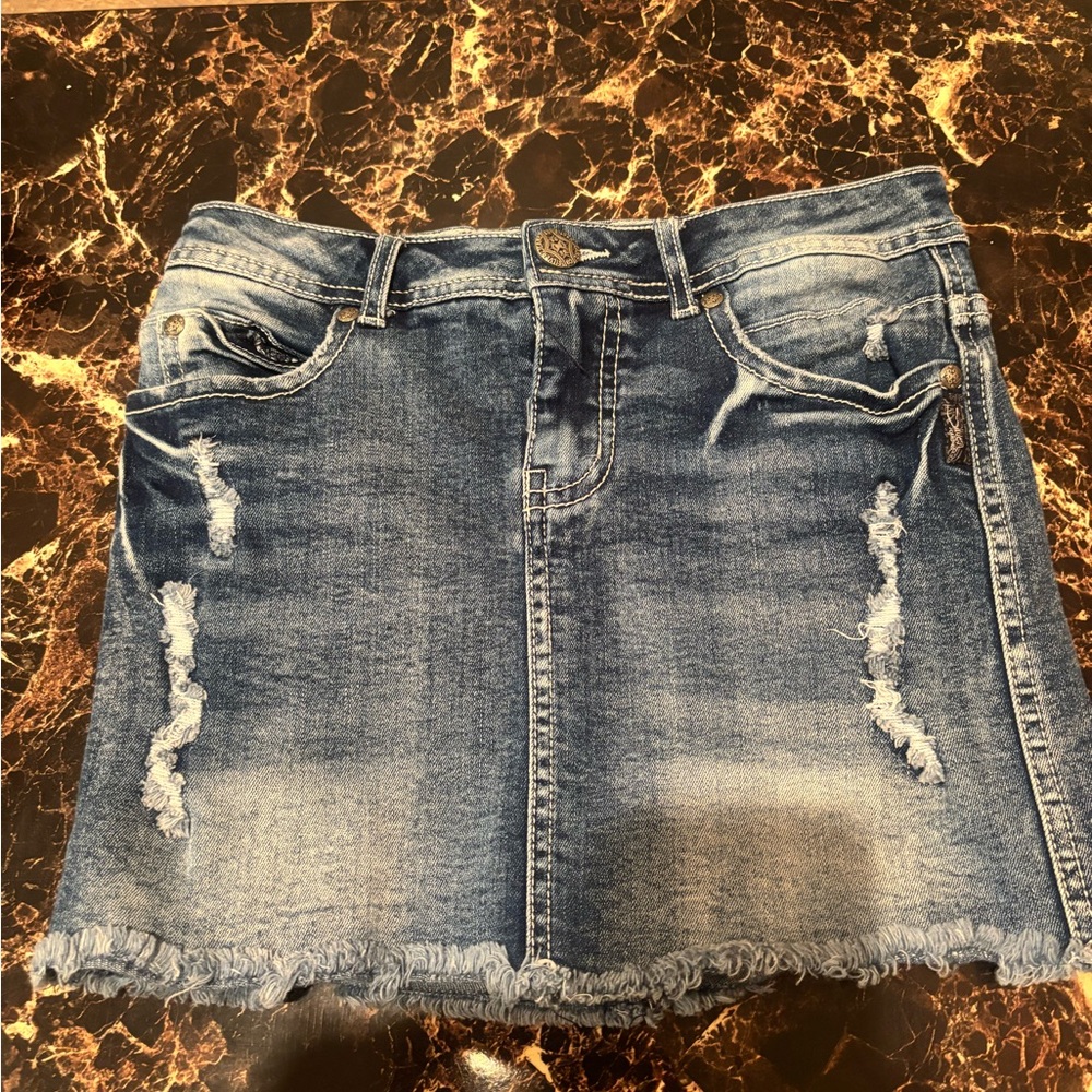 Denim Distressed Silver Jeans skirt